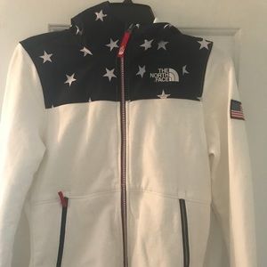 Girls size large (14/16) North Face patriotic zip